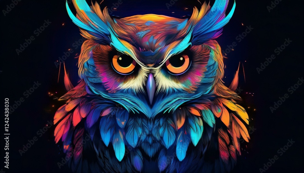 Owl on a black background Owl on a black background