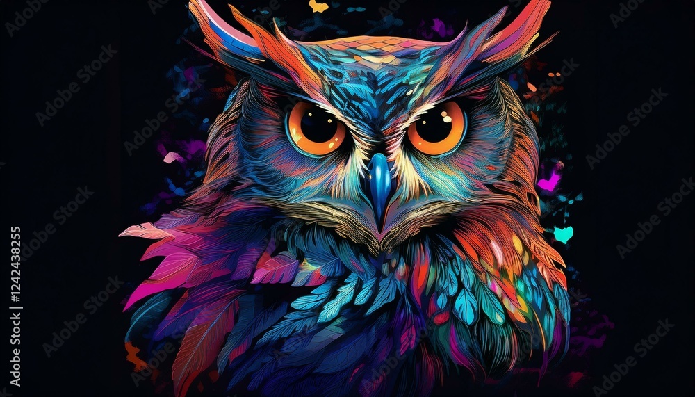 Owl on a black background Owl on a black background