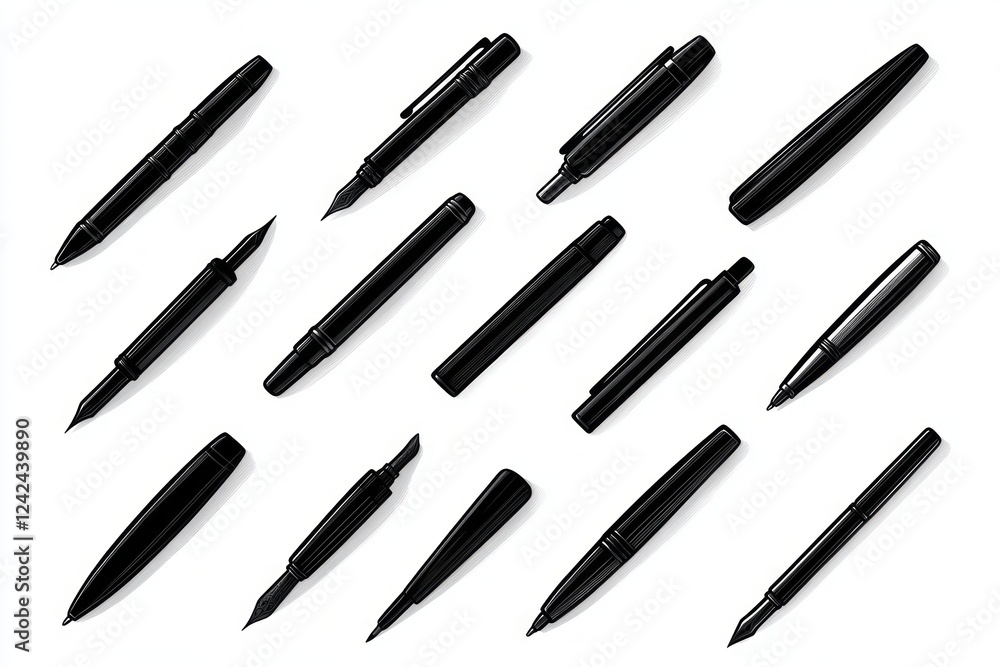 Elegant Black Pens Collection - Stylish Writing Instruments for Modern Professionals Elegant Black Pens Collection - Stylish Writing Instruments for Modern Professionals
