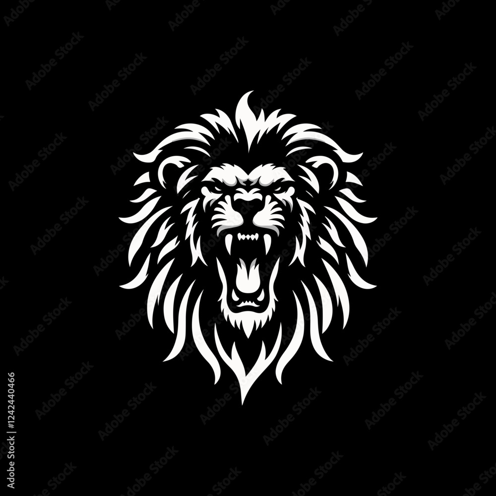 Obraz premium Angry lion head, mascot lion logo design