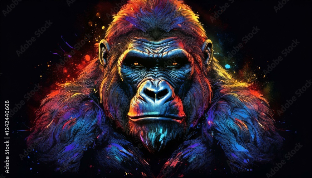 Gorilla on a black background Gorilla on a black background