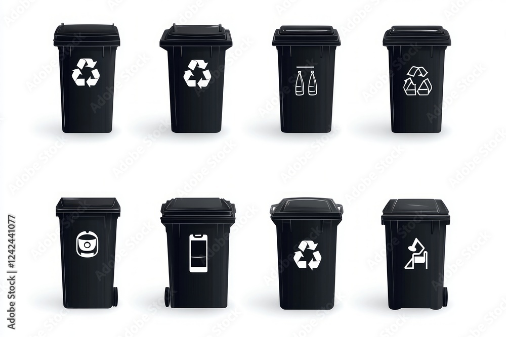 A Collection of Modern Recycling Bins for a Sustainable Future A Collection of Modern Recycling Bins for a Sustainable Future