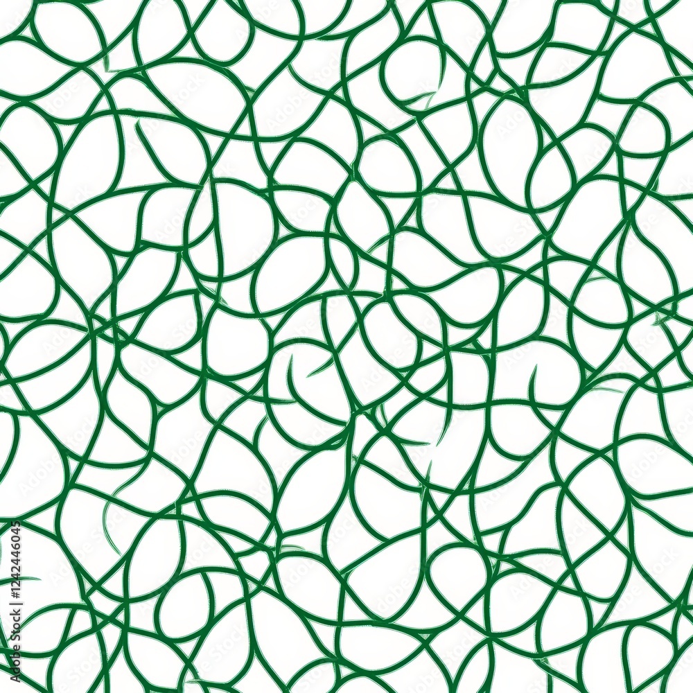 Green abstract web pattern, seamless texture, digital design, white background, textile print Green abstract web pattern, seamless texture, digital design, white background, textile print