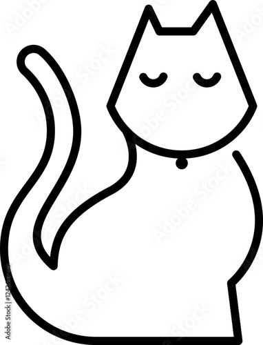 Cat Outline Icon Vector