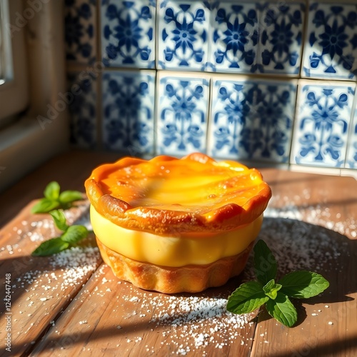 Pastel de Nata: Tarta de crema originaria de Portugal. photo