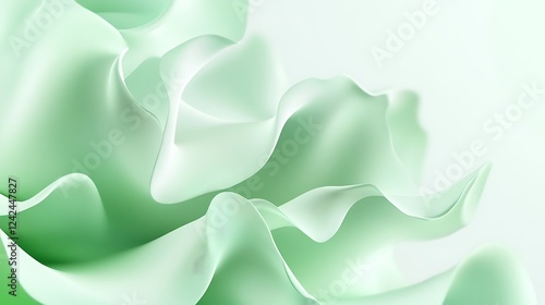 Mint green fabric waves, abstract background