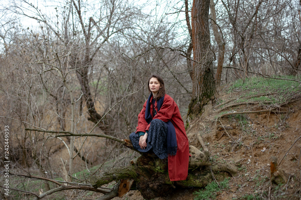 portrait of a woman in a red cloak portrait of a woman in a red cloak