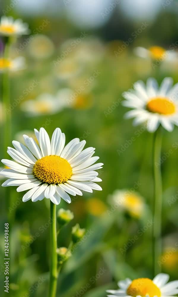 Close Up of Daisy Flowers in the Field. Generative ai Close Up of Daisy Flowers in the Field. Generative ai