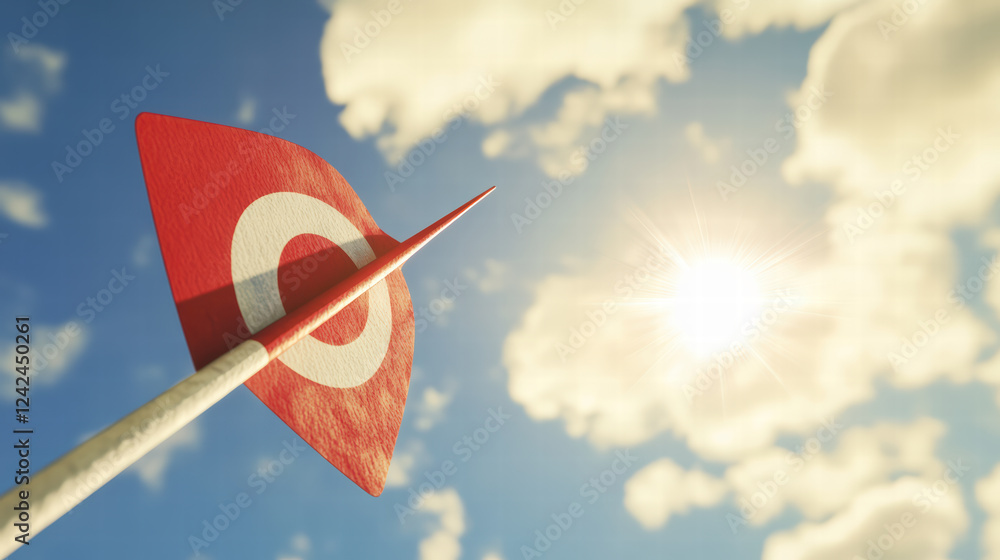 paper airplane soaring through bright blue sky, aimed at sun, surrounded by fluffy clouds, evokes sense of freedom and adventure paper airplane soaring through bright blue sky, aimed at sun, surrounded by fluffy clouds, evokes sense of freedom and adventure