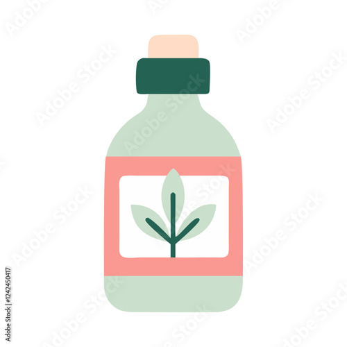 Herbal Infused Oil Bottle Illustration