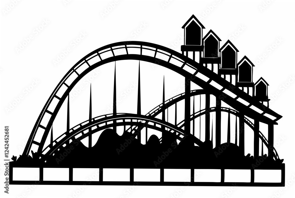 Obraz premium rollercoaster silhouette