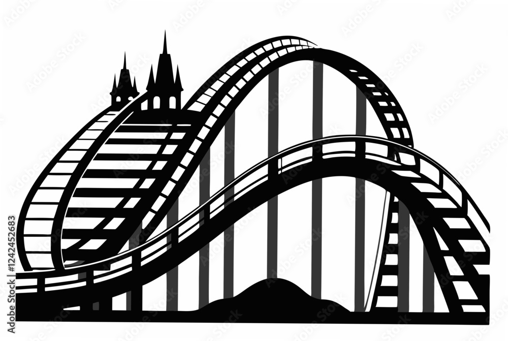 Obraz premium rollercoaster silhouette