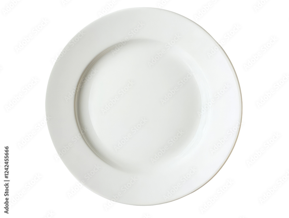 White ceramic plate isolate on transparent background, PNG file White ceramic plate isolate on transparent background, PNG file