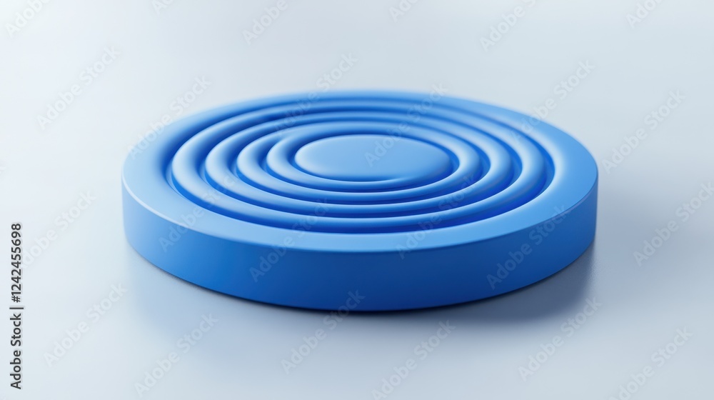 Obraz premium Precision Target Icon for Goal Setting and Market Achievement in 3D Blue on White Background