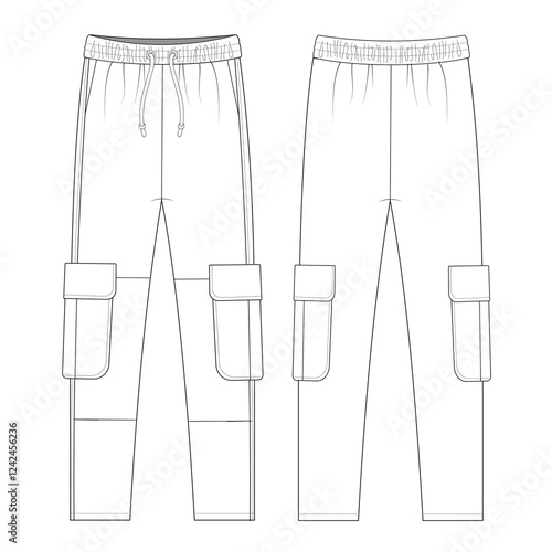 cargo pants mockup template clothing vector design