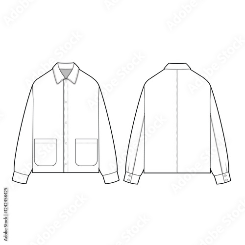 coveralls jacket mockup template clothing vector design

