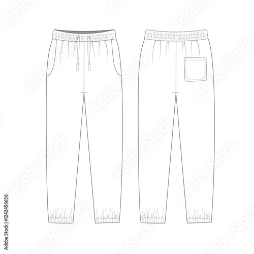 sweat pants mockup template clothing vector design