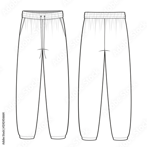 sweat pants mockup template clothing vector design