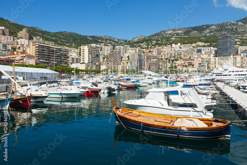 Boats moored at Monaco. photo