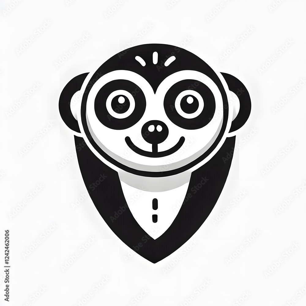 flat and minimalist, meerkat head mascot black shape logo... flat and minimalist, meerkat head mascot black shape logo...