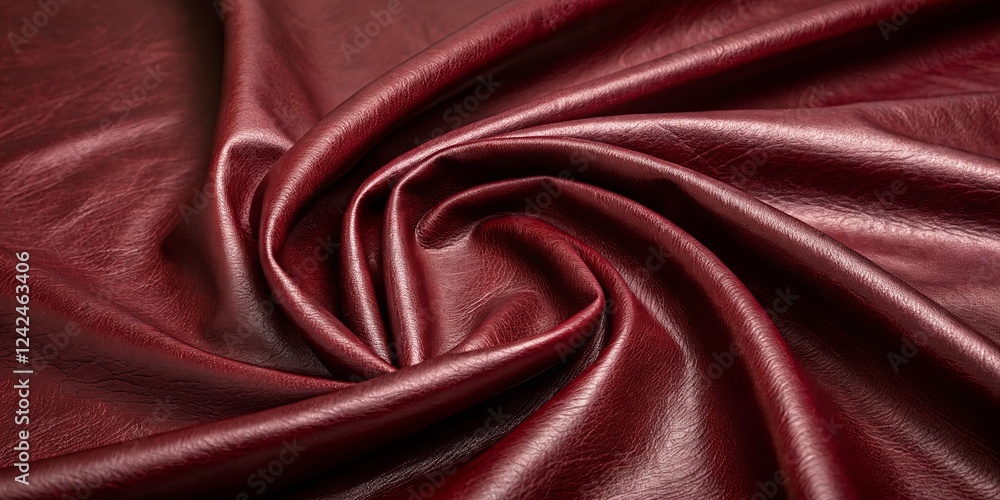 Fototapeta premium A red piece of leather is curled up