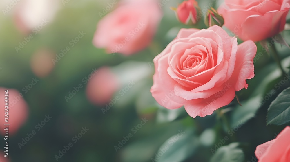 Frame of luxurious red roses in full bloom, Generative AI Frame of luxurious red roses in full bloom, Generative AI
