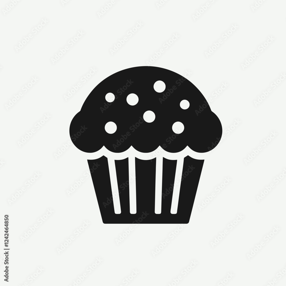 Muffin Morning Silhouette in black on a white background Muffin Morning Silhouette in black on a white background