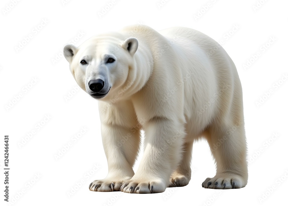 Fototapeta premium Majestic Polar Bear: A Serene Portrait in White