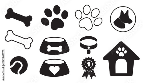 Icon for dogs. Lovely illustration for your pet's home. Isolated vector illustration on white background.