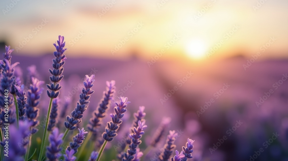 Obraz premium A close-up shot of a lavender field
