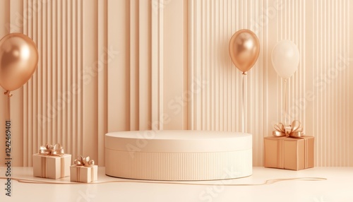 3D podium  valentine elements background , valentine's day concept banner