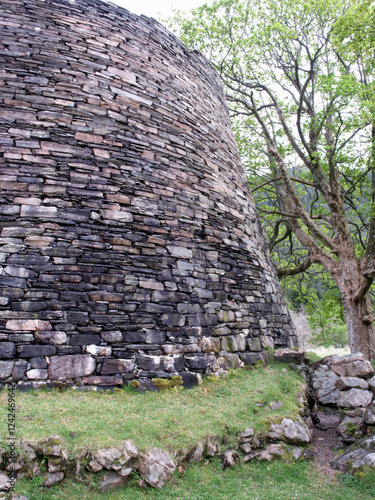 Dun Telve Broch remains and wall around the broch - vertical