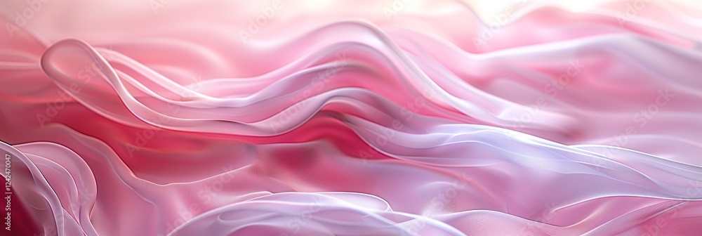 Obraz premium Abstract pink and white background with wavy shapes, creating an elegant wallpaper for your design projects