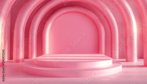 3D podium  valentine elements background , valentine's day concept banner