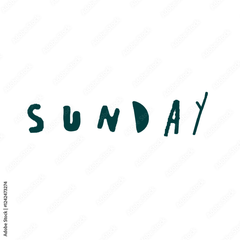 Happy Sunday lettering vector illustration. hand drawn lettering. Happy Sunday typography text vector illustration church-style doodle decoration Happy Sunday lettering vector illustration. hand drawn lettering. Happy Sunday typography text vector illustration church-style doodle decoration