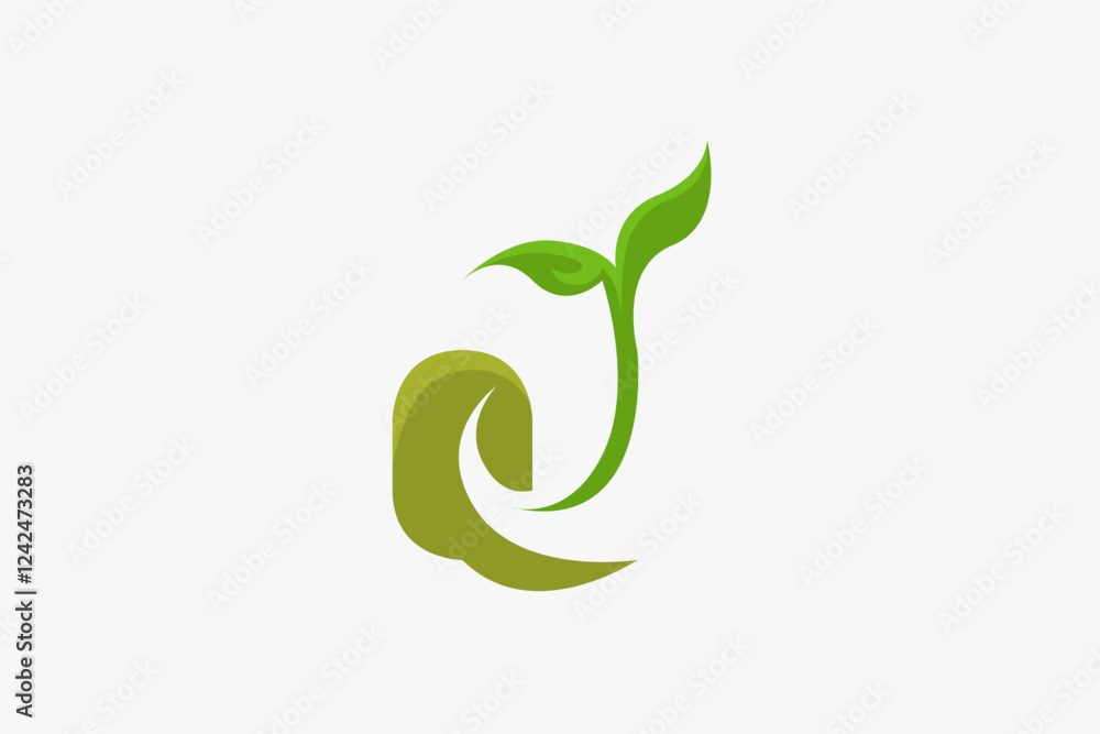 Sprout bean come out to be a green plant logo Sprout bean come out to be a green plant logo