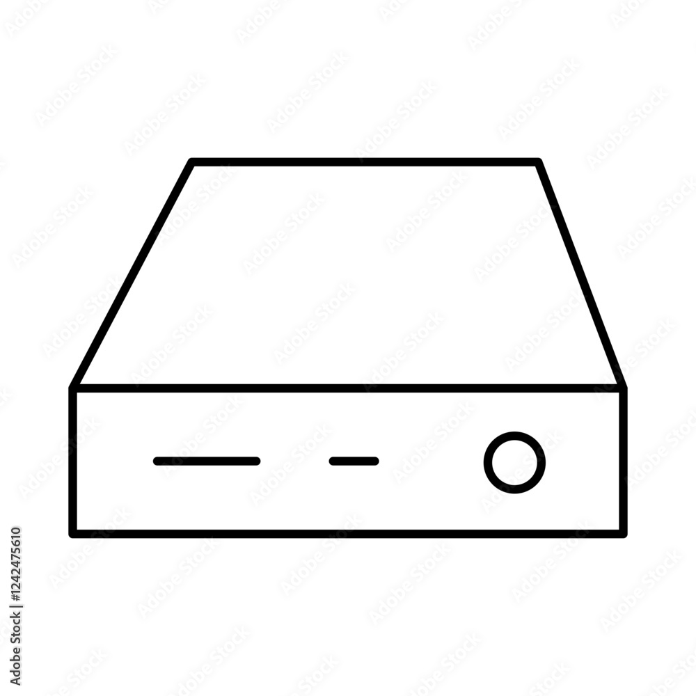 Obraz premium Hard Drive Line Icon. Device, Technology, Smart Device, AI Line Editable Stroke Icons
