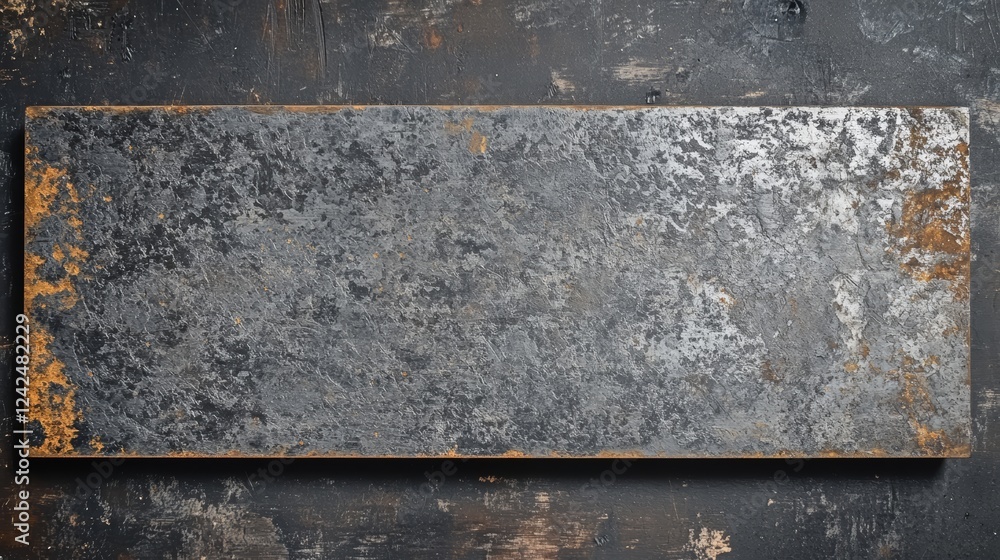 Fototapeta premium Metal texture surface long rough sheet of steel with nature pattern old brown board