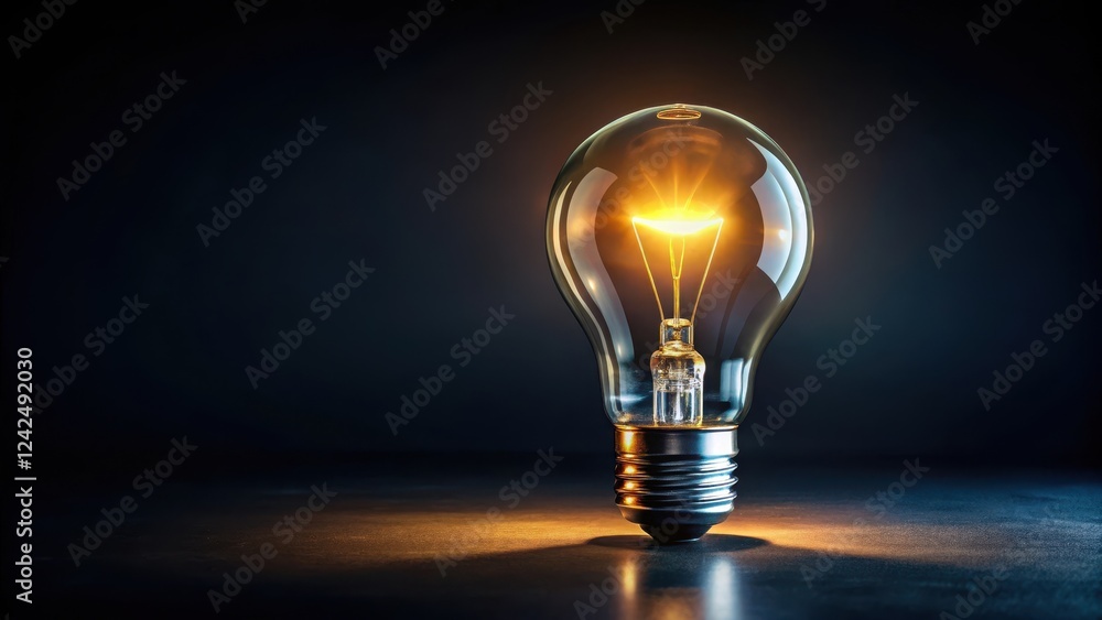 A single light bulb on a black background with a soft glow, illuminating the surrounding darkness, power, electricity A single light bulb on a black background with a soft glow, illuminating the surrounding darkness, power, electricity