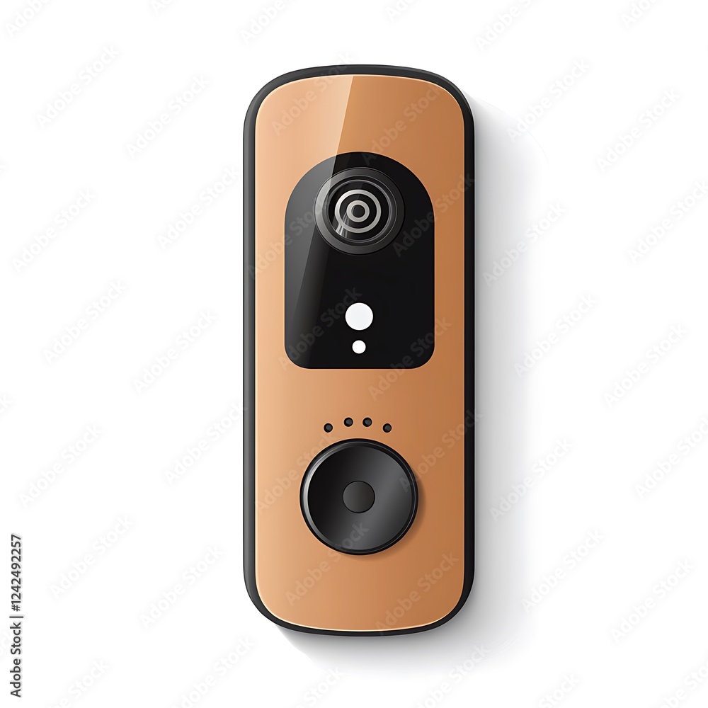 3D Render of a Video Doorbell Camera, Isolated on White Background 3D Render of a Video Doorbell Camera, Isolated on White Background