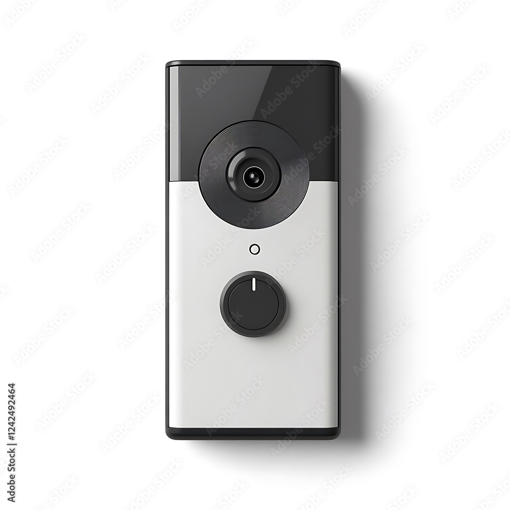 3D Render of a Video Doorbell Camera, Isolated on White Background 3D Render of a Video Doorbell Camera, Isolated on White Background