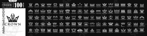 Crown icon set logo design. Crown sign collection. vector illustration