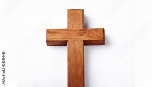Wallpaper Mural Wooden cross on a white background. Wooden christian cross isolated on white Torontodigital.ca