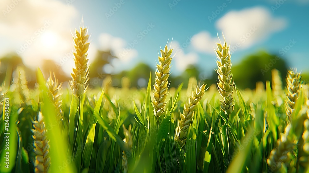 Golden Wheat Field Under Summer Sun Golden Wheat Field Under Summer Sun