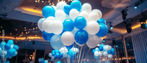 Blue White Balloons Event photo