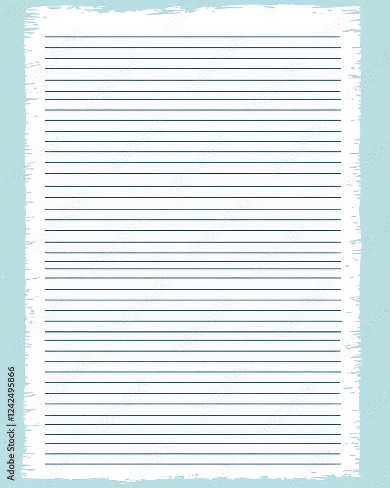 Lined paper, textured edges, blue background, writing, stationery Lined paper, textured edges, blue background, writing, stationery