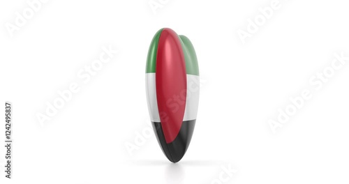 Rotating UAE flag heart