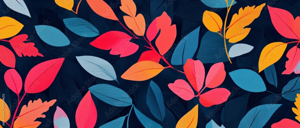 Bold floral pattern with abstract leaves Elegant textured background in minimalistic linear design Bold floral pattern with abstract leaves Elegant textured background in minimalistic linear design