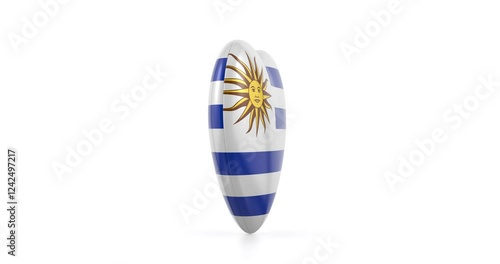 Rotating Uruguay flag heart