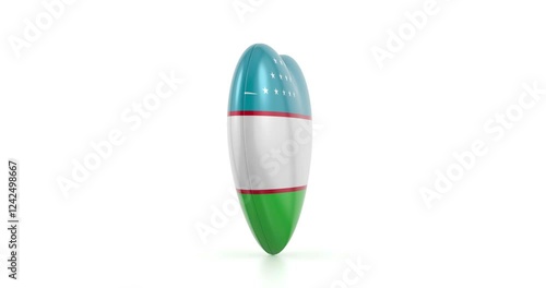 Rotating Uzbekistan flag heart